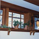 details of window treatments and cabinets